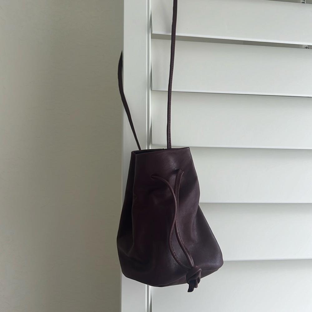 Wine leather handbag from Tree Fairfax
